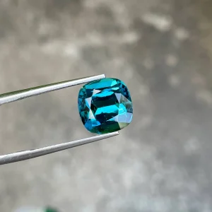 ID 124_399_2.B Blue Afghan Tourmaline · Step Cushion · 6.15 ct · Afghanistan