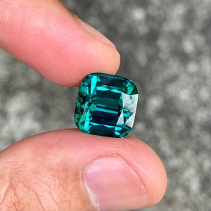 ID_122_403_3.D Greenish Blue Tourmaline · Cushion Cut · 8.35 ct · Afghanistan