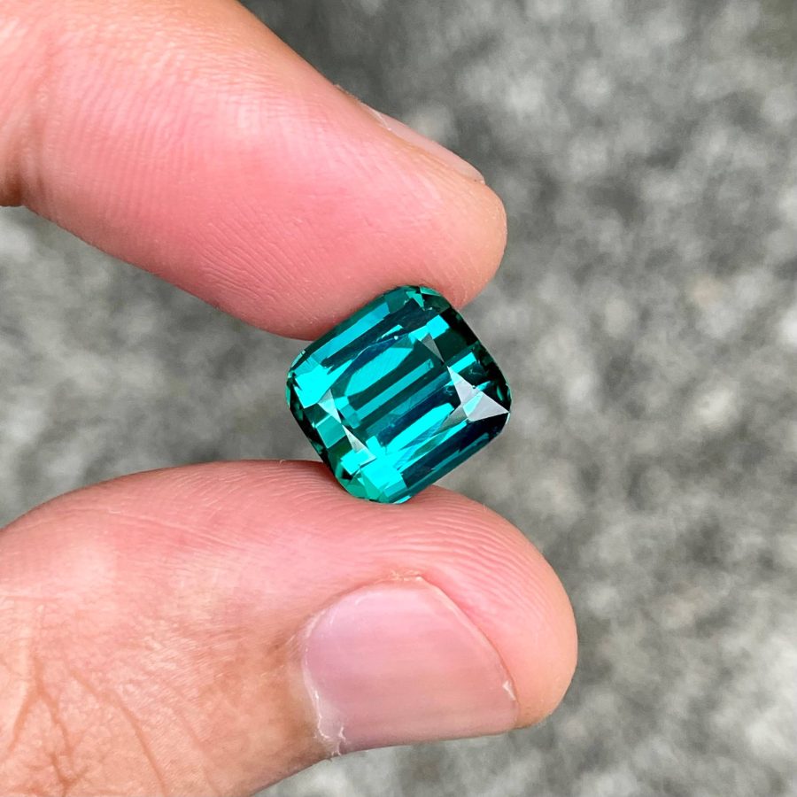 ID_123_404_2.D Greenish Blue Tourmaline · Cushion Cut · 5.86 ct · Afghanistan